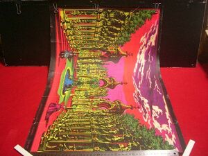 【稀少】アート・ポスター THE GARDEN FUNKY FEATURES 1969年 サイケデリック 当時もの ビンテージ USA BLACKLIGHT POSTER