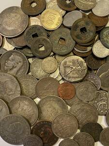 【1円スタート】日本　外国　古銭　雑銭　おまとめ　大型貨幣　コイン　ヨーロッパ　アメリカ　銀貨　大量　身辺整理品