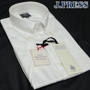JP332M 新品 定番 J.PRESS Jプレス PREMIUM PLEATS ピンオックス 半袖 ボタンダウンシャツ オンワード樫山 クールビズ
