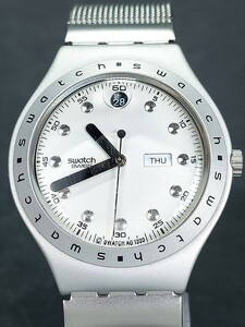 美品 箱付き SWATCH スウォッチ IRONY アイロニー SILVERDROPS YGS7005M アナログ クォーツ 腕時計 デイデイトカレンダー 新品電池交換済み