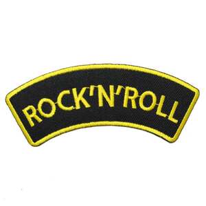 アイロンワッペン ROCK`N`ROLL MUSIC 音楽 簡単貼り付け アップリケ 刺繍 裁縫