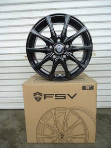 新品ブラックホイール☆ESTROSA FSV☆15×6J+38☆114.3-5Ｈ☆オーリスパジェロミニマークⅡカローラルミオンセレナスイフトスポーツ