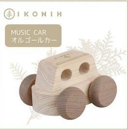 【新品】ひのき おもちゃ IKONIH オルゴール カー 玩具　檜　安全　