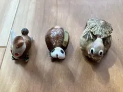 【※】陶器　ミニチュア　貝殻　動物　　ペンギン　フクロウ　犬