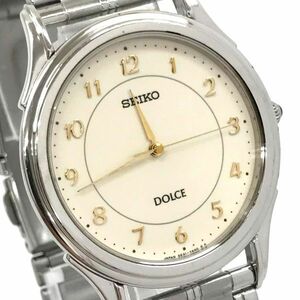 美品 SEIKO セイコー DOLCE ドルチェ 腕時計 5E31-7A40 クオーツ アナログ ラウンド シルバー ゴールド コレクション 動作確認済み