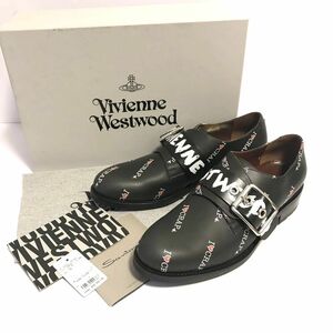 【新品未使用】Vivienne Westwood ヴィヴィアンウエストウッド ALEX I LOVE CRAP PRINT アレックス レザーシューズ size:41/ドレスシューズ