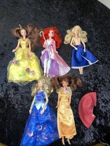 Barbie Disney Princess Lot Of 5 Dolls With Outfits 海外 即決