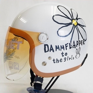 レディース FLOWER フラワージェット ヘルメット パールホワイト FREE(57～58cm) SUNUP/SL-001