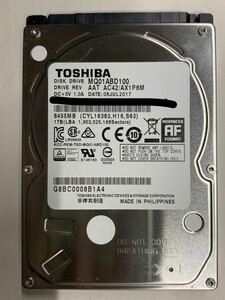使用時間 1781時間 正常 TOSHIBA MQ01ABD100 1000GB 1TB n20240514-7