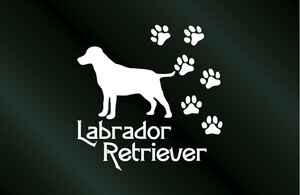 肉球いっぱい 犬のステッカー ラブラドールレトリーバー (Sサイズ) DOG 犬 シール