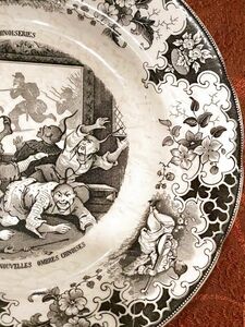 フランス アンティーク 陶器皿 シノワズリー アロー戦争 アヘン戦争