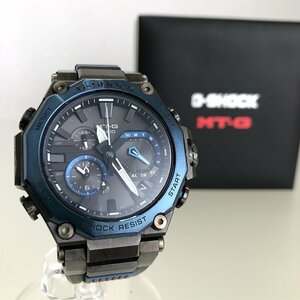 極美品 CASIO G-SHOCK MT-G 電波ソーラー腕時計 MTG-B2000B-1A2JF 黒文字盤 ブルー ブラック タフソーラー メンズ 質屋の質セブン