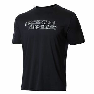 ●送料390円可能商品 アンダーアーマー UNDER ARMOUR HEATGEAR COOL 速乾 抗菌 ビッグロゴ 半袖 Tシャツ 黒[1371908-001-XL] 三 参★QWER★