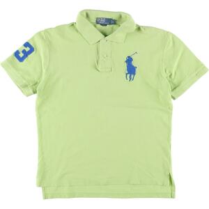 古着 ラルフローレン Ralph Lauren POLO by Ralph Lauren ビッグポニー ナンバリング 半袖 ポロシャツ レディースM /eaa299197 【SS2309】