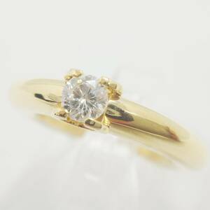 Cartier　カルティエ　750　K18　Cセッティング　リング　指輪　約10号　ダイヤモンド付き　18金　イエローゴールド　総重量約7.6g