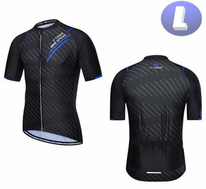 x-tiger サイクリングウェア 半袖 Lサイズ 自転車 ウェア サイクルジャージ 吸汗速乾防寒 新品 インポート品【n601-bl】
