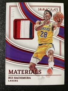 1円スタート！20枚限定　2022-23 Panini immaculate collection rui hachimura パッチ　NBAカード　レイカーズユニフォーム　初　八村塁