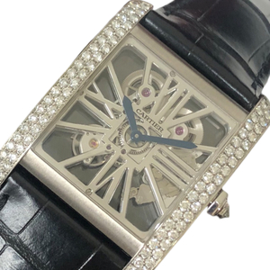 カルティエ Cartier タンクMC HPI00634 グレー パラジウム 腕時計 メンズ 中古