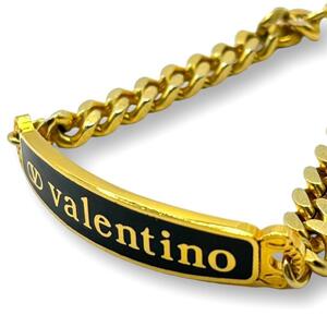 valentino ヴァレンティノ ID ブレスレット　チェーン　プレート　ゴールド　金色　バレンティノ