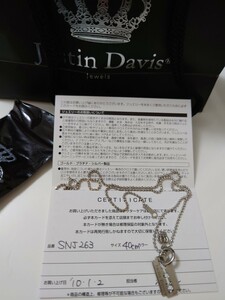 Justin Davis ジャスティンデイビス SNJ263　ネックレス　ブラック