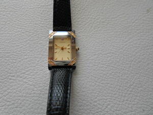 W / ORIENT オリエント MON BIJOU モンビジュ NONSCRATCH + 18K ダイヤモンド 10P K18 レクタンギュラー型 D8522S44-131 中古品