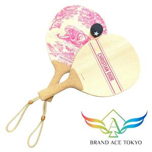 ディオール　ビーチ ラケット　ウッド　ナチュラル　ピンク　Christian Dior　【BRAND ACE】