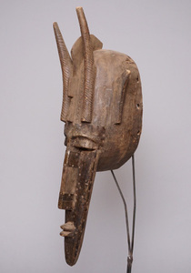 アフリカ　マリ共和国　マルカ族　戦士　マスク　仮面　No.239　木彫り　アフリカンアート　彫刻