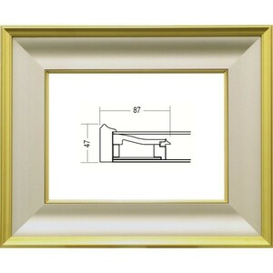 額縁　油絵/油彩額縁 木製フレーム 3407 アクリル付 サイズ F6号 金泥 ( ゴールド マッド)