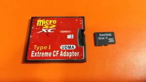 送料無料 microSD→コンパクトフラッシュアダプタ＋ microSD32GB SANDISK