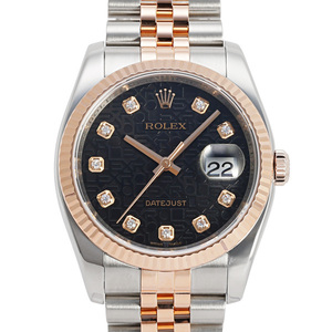 ロレックス ROLEX デイトジャスト 116231G ブラック文字盤 中古 腕時計 メンズ