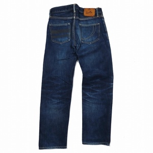 桃太郎ジーンズ MOMOTARO JEANS 出陣 デニム ジーンズ パンツ ボタンフライ ストレート ジーパン W28 青 ブルー/8▲B12 メンズ