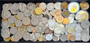 古銭 外貨 海外硬貨 大量 まとめて 約870g アメリカ カナダ 香港 シンガポール マレーシア 等 ドル セント 海外コイン