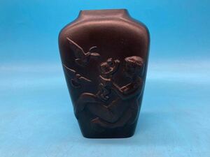 【A6873O015】彫刻家 高橋剛作「平和」鋳銅花瓶 花瓶 ブロンズ 銅器