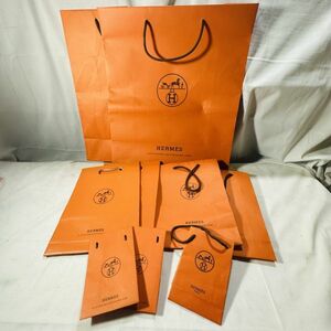 AR05022303 HERMES エルメス　ショップ袋　セット　オレンジ