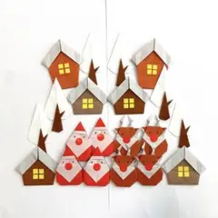 クリスマス飾り 壁面 折り紙20セット