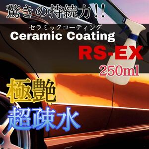 艶実感！超疎水性 セラミックコーティング剤RS-EX 250ml 洗車 ワックス ホイール・ガラス・プラスチックにも施工可能