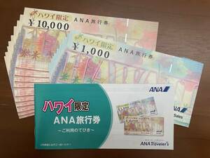 ANA 旅行券 ハワイ限定 10万円分(10000円×9枚、1000円×10枚)