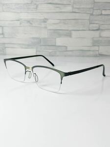 +1.00 JINS Combination Metal MMN-20S-104 ジンズ ウェリントン型 ハーフリム ダークカーキ 老眼鏡 良品