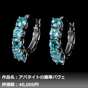 【1円新品】イケゾエガレ｜3.00ct 天然ブルーアパタイト ダイヤモンド K14WG仕上ピアス｜作家モノ｜本物保証｜NGL鑑別対応