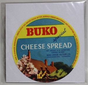 ヴィンテージラベル　デンマークチーズラベル　BUKO CHEESE SPREAD