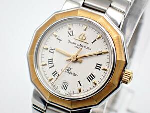 ★★箱有 ボーム&メルシエ BAUME＆MERCIER QZ 5231.3 リビエラ 白文字盤 デイト レディース腕時計 /N008527