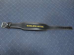 ゴールドジム(GOLD`S GYM) トレーニングベルトBK レザー パワーベルト 腹圧ベルト Ｓサイズ（中古）