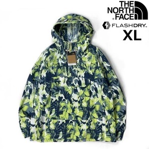 1円～!売切!【正規新品】THE NORTH FACE◆PRINTED CLASS V PULLOVER マウンテンパーカー US限定 刺繍 速乾 パッカブル(XL)緑 総柄 180915-5