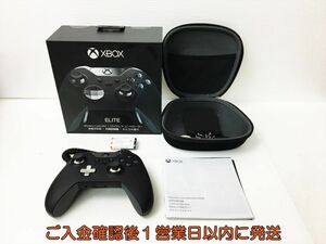 【1円】XBOX ONE 純正 ELITE ワイヤレスコントローラー ブラック 箱/USBケーブル/ケースあり 未検品ジャンク 1698 H03-925rm/F3