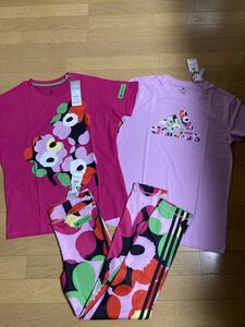 新品　アディダス　マリメッコ 160cm コラボ　半袖Tシャツ　レギンス　セット　レディース　Sサイズ