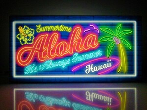 アロハ ハワイ ハワイアン Aloha HAWAII ヤシの木 サーフィン ビーチ ハイビスカス ランプ 看板 置物 雑貨 ライトBOX 電飾看板 電光看板