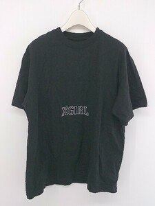 ◇ X-girl エックスガール ロゴプリント 半袖 Tシャツ カットソー サイズ1 ブラック レディース P