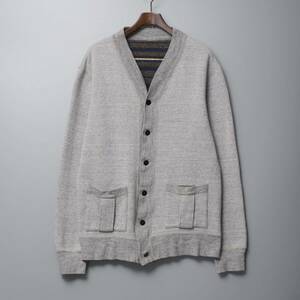 TH2610 日本製/Nigel Cabourn（ナイジェルケーボン）/Vネックカーディガン/メンズ52/グレー系/スウェットカーディガン/コットン