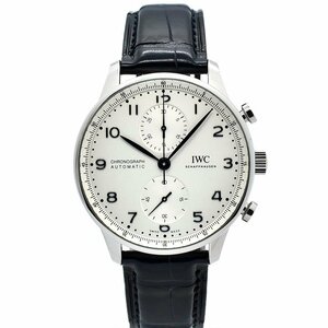 Zetton【箱/保証書付】IWC　ポルトギーゼ クロノグラフ　IW371605　シルバー　青針　41mm