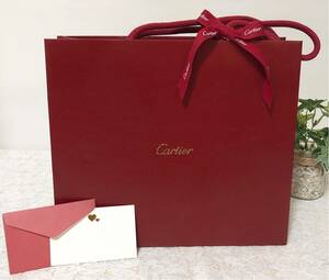 カルティエ 「 Cartier 」ショッパー（3007）正規品 付属品 ショップ袋 紙袋 ブランド紙袋 26×22×9cm 財布箱サイズ 小さめバッグにも